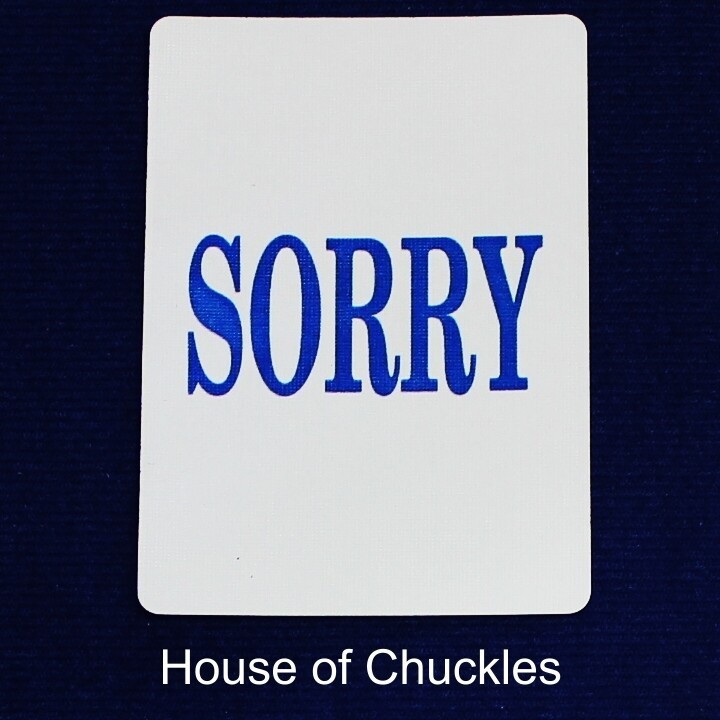 Sorry, Bicycle Printed Gaff Card, Blue