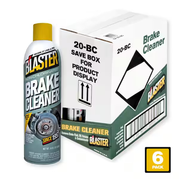 14 oz Non Chlorinated Brake Fluid Cleaner Spray Pack of 6
