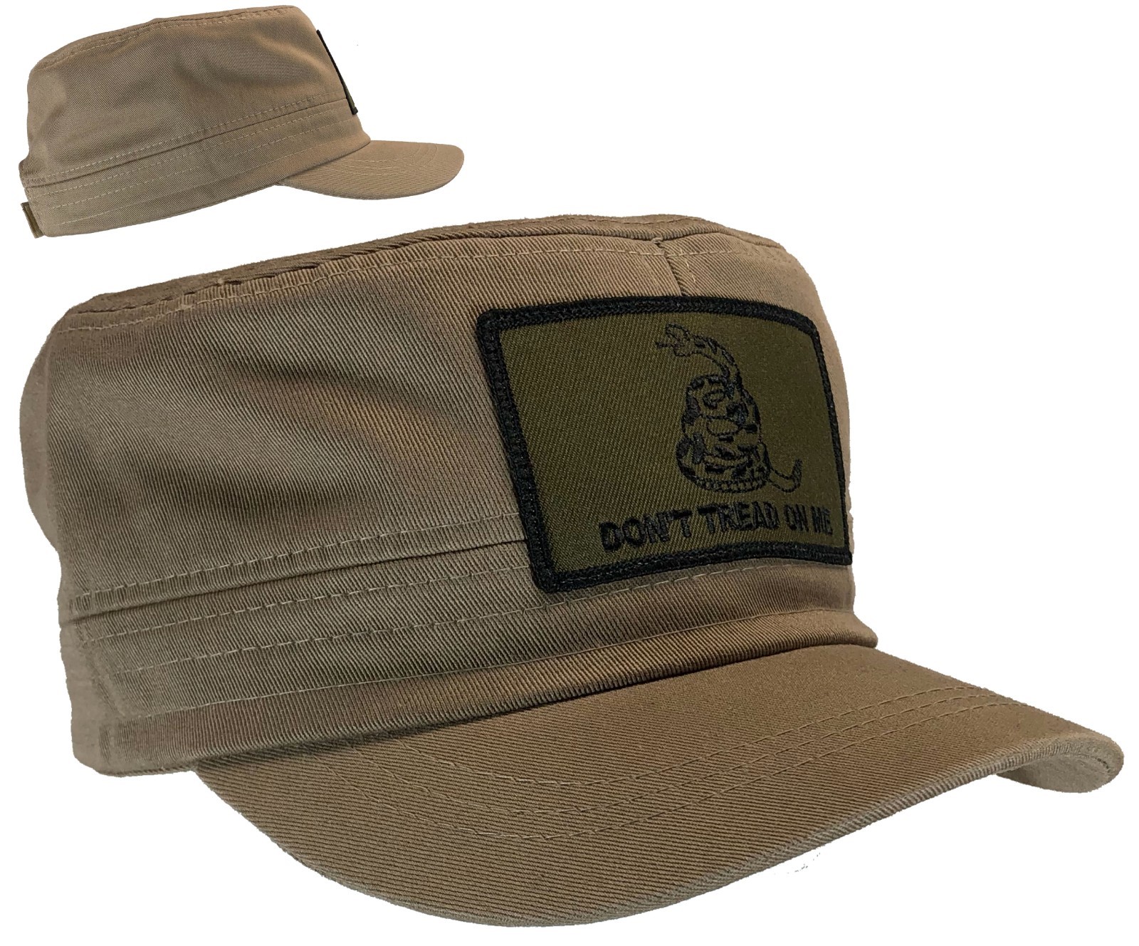 Don't Tread On Me Hat 100% Cotton Khaki Gadsden Fatigue Cap