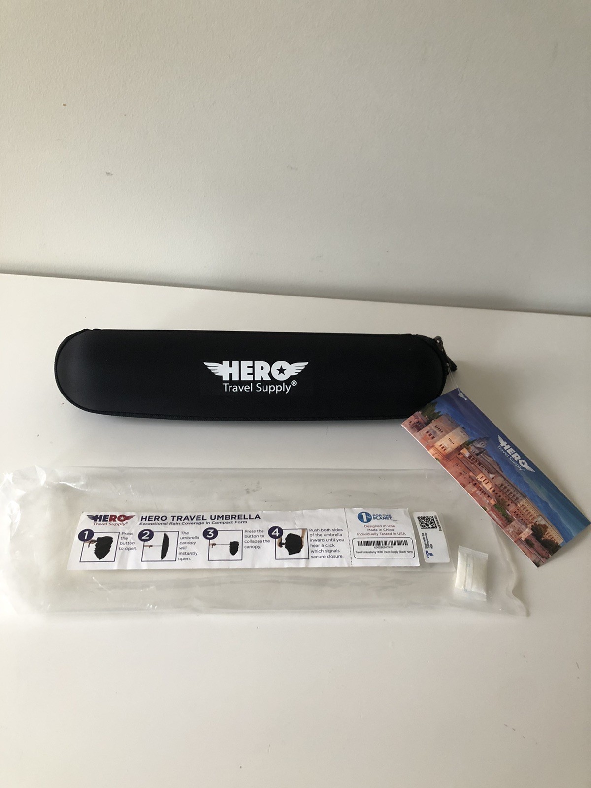 HERO Travel Black Umbrella - Windproof, Compact and Portable HERO Travel Supply