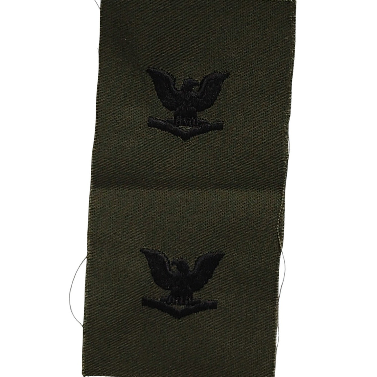 VTG Navy Petty Officer 3rd Class E-4 Subdued Sew-On Collar Device Emblems ODG