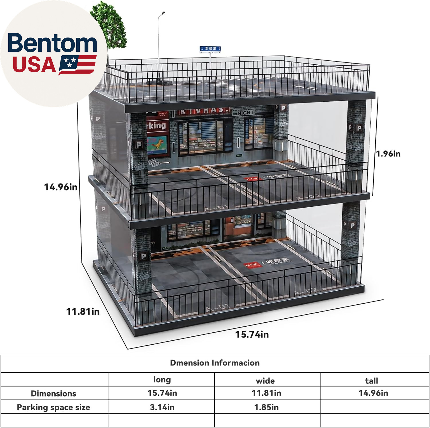 1:18 Scale Diecast Model Car Display Case Cabinet with USB Lights and Dust Cover