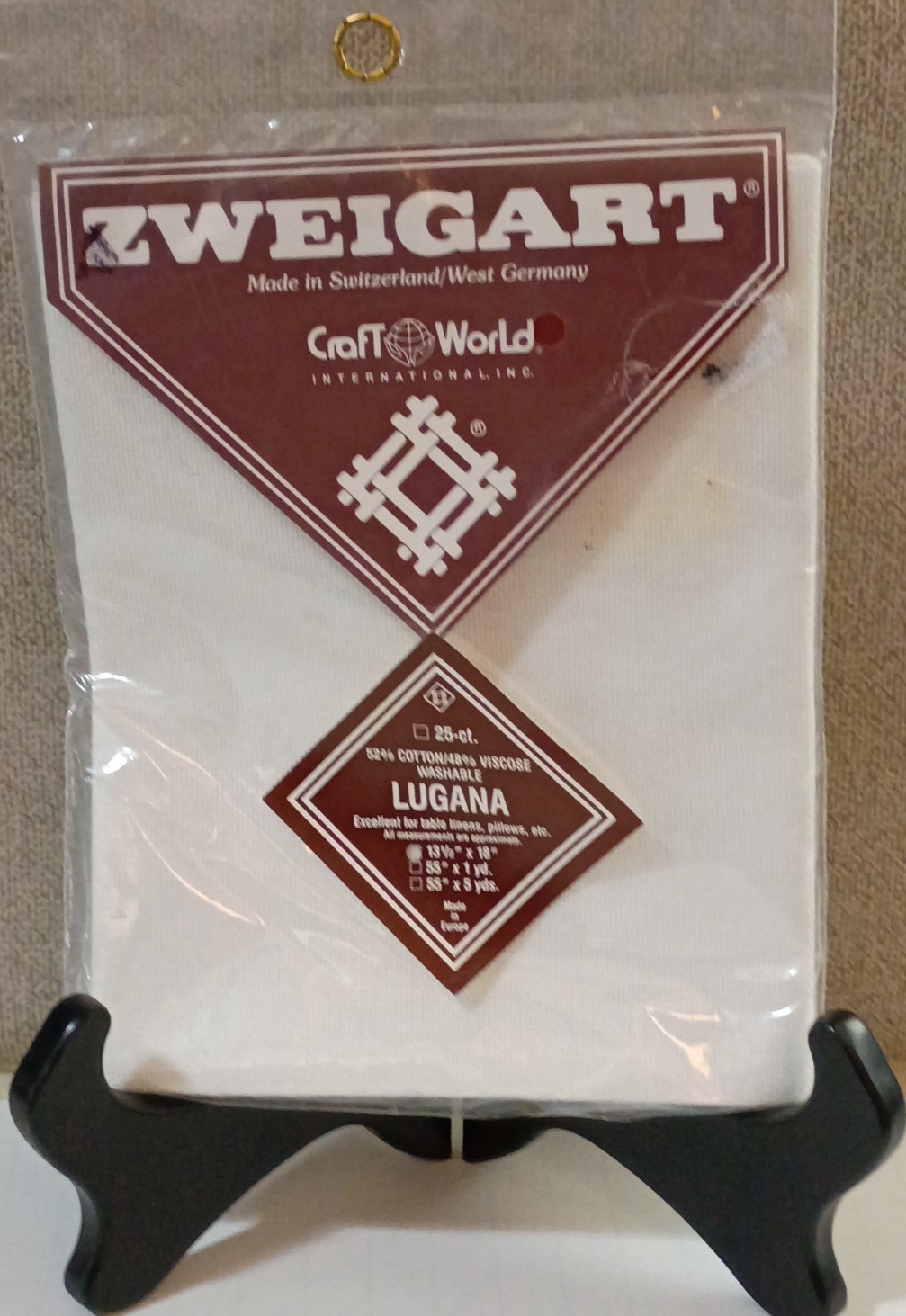 Vintage Zweigart Lugana 25 Count Evenweave Fabric - 13.5" x 18" White