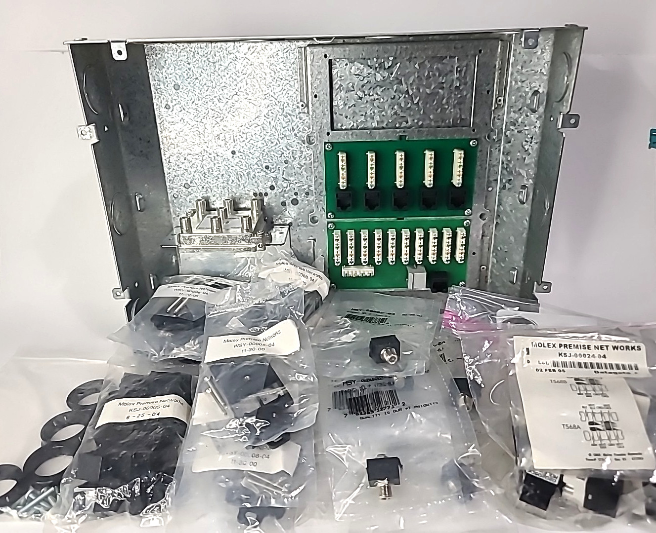 Molex Premise Networks Lot - Enclosure and Components - 73 Items - NEW Open Box