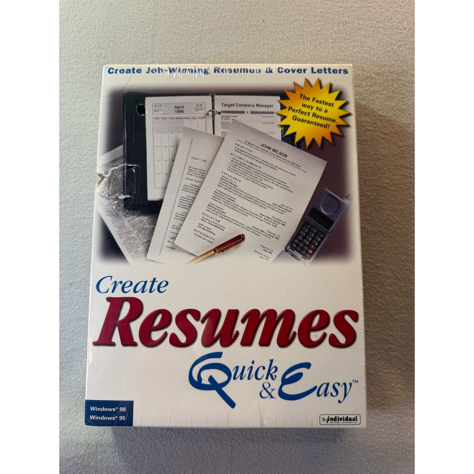 Individual Software Create Resumes Quick & Easy Windows PC CD-ROM New Sealed
