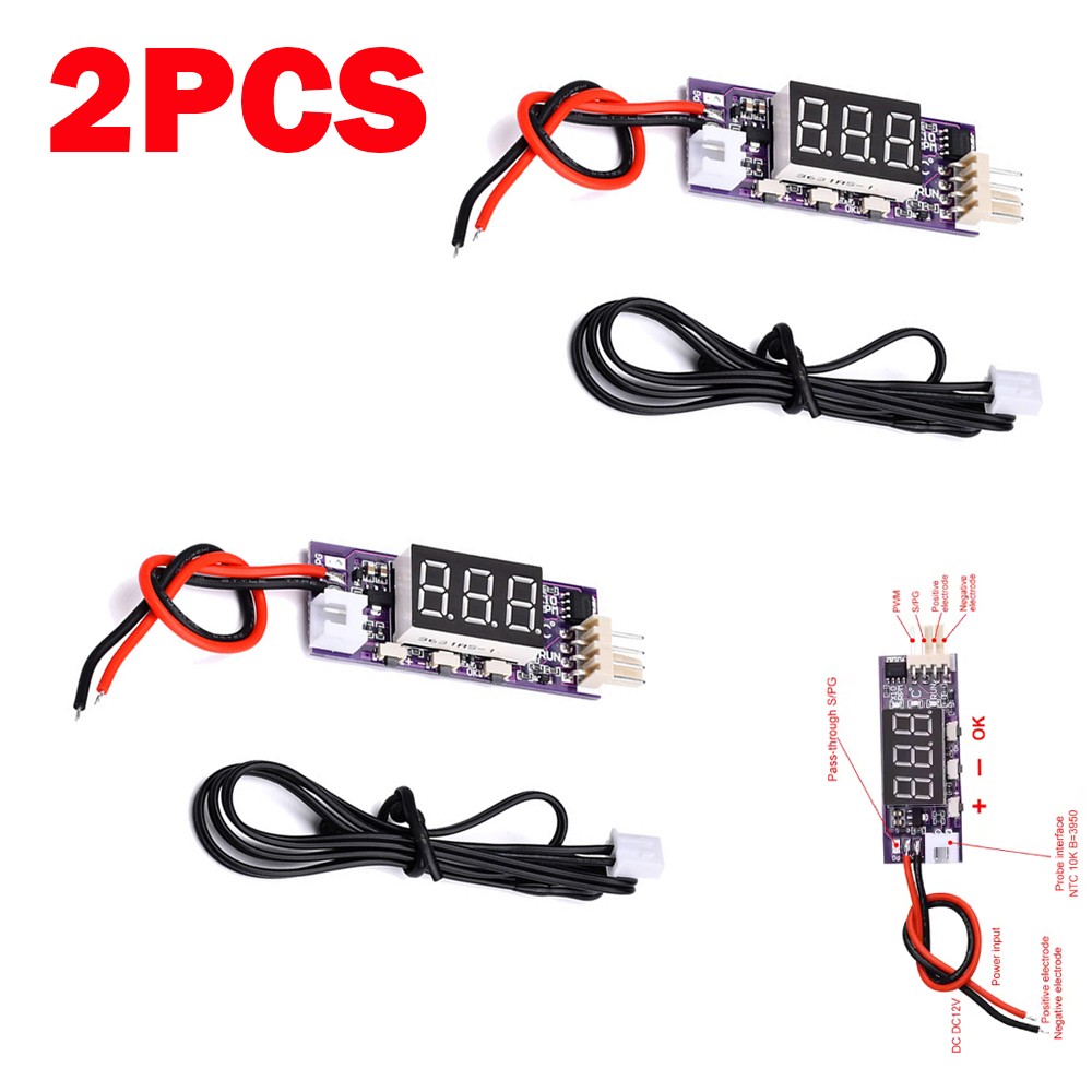 2PCS DC 12V 3A 4 Wire PWM PC Fan Temperature Control Thermostat Speed Controller