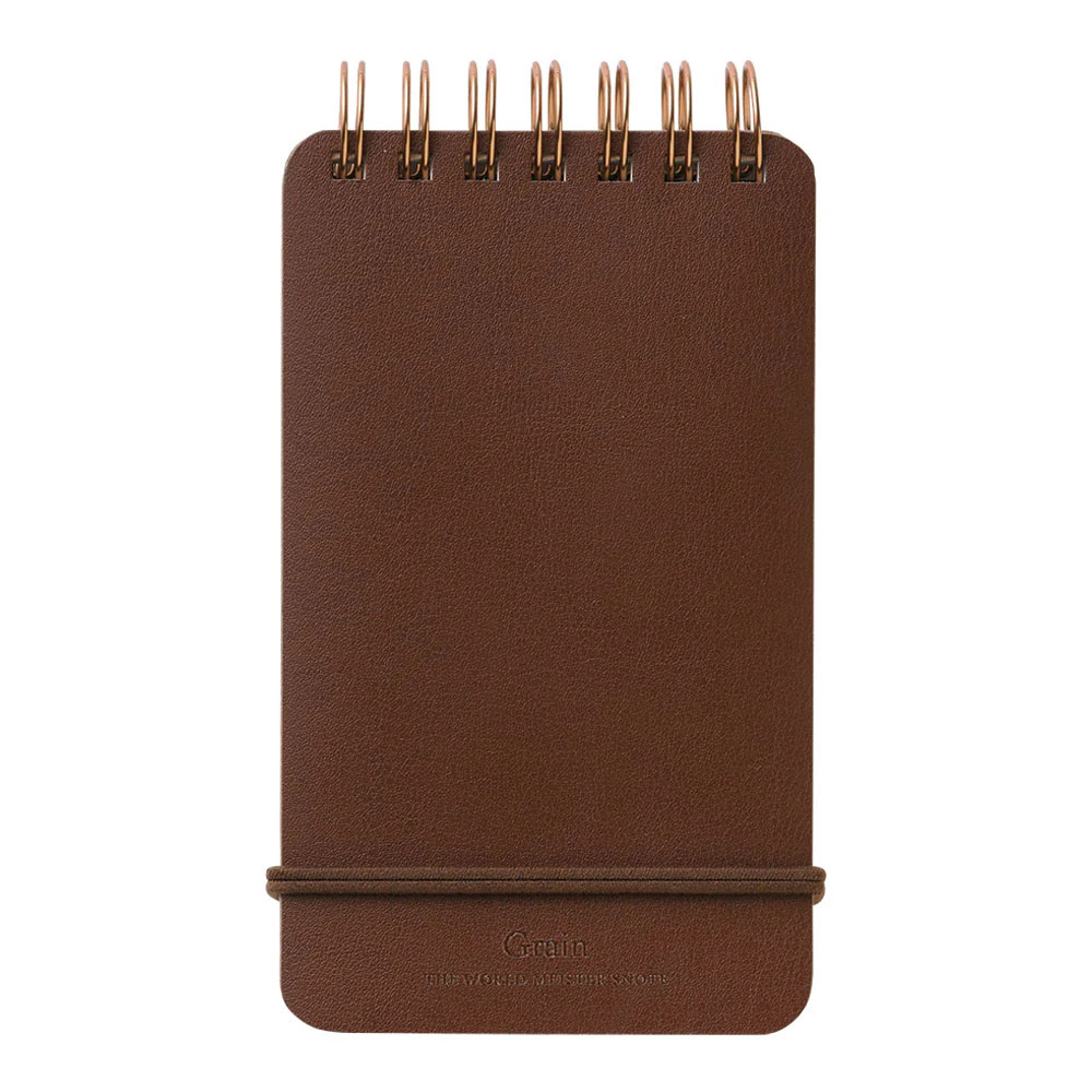 MD Grain Memo Pad Dark Brown - Pocket Size