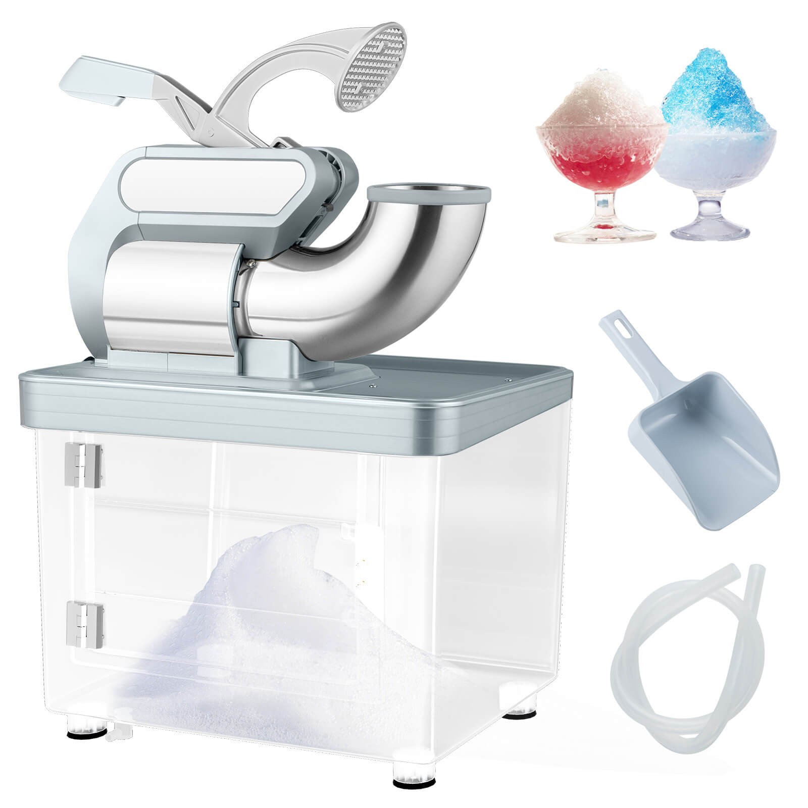 660LBS/H Commercial Ice Crusher with Dual Blades Safety On/Off Switch for Home