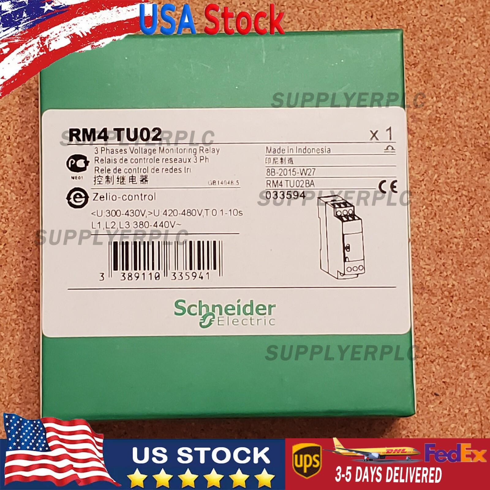 Schneider Electric 033594 RM4TU02 3-phase Voltage Monitoring RelayUS Free TAX