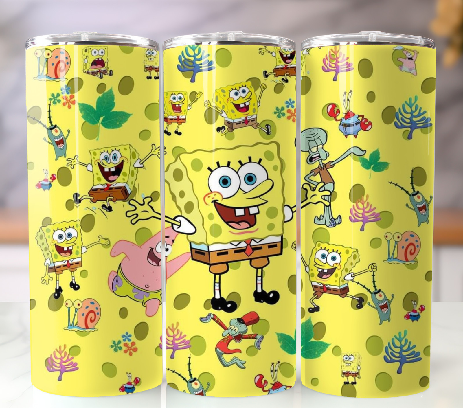 Spongebob And Friends 20oz Tumbler Insulated Stainless Travel Mug Cup Straw Lid