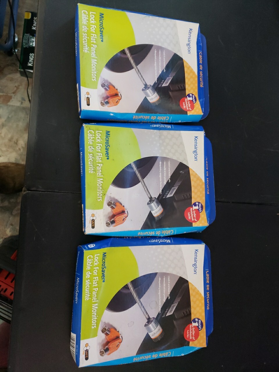 (LOT OF 3) New Sealed KENSINGTON Desktop & Peripherals Locking Kit Locks