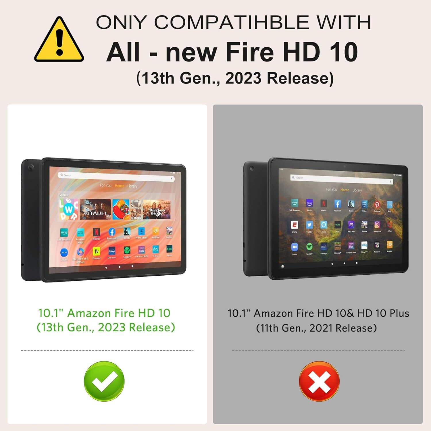 Shockproof Case For Amazon Fire HD 10 10.1" 2023 13th Gen/Glass Screen Protector