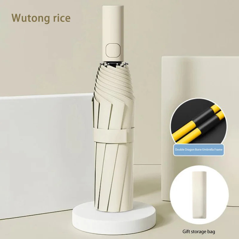 24 Bone Folding Umbrella Fully Automatic Double Bone SPF 50 UV Protection Rain R