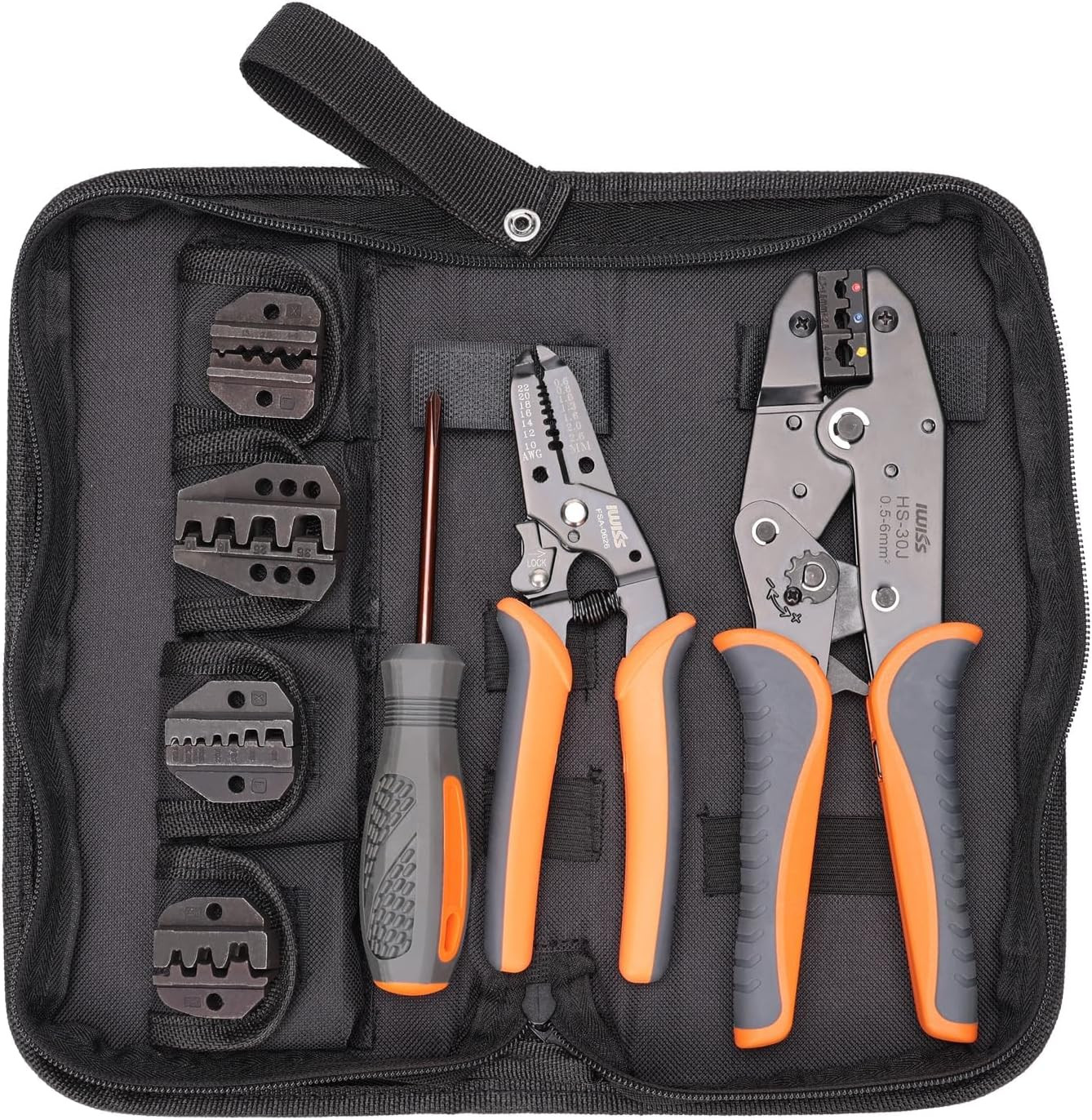 Icrimp Ratchet Wire Crimping Tool Set W/ 5 Interchangeable Jaws | for Insulated