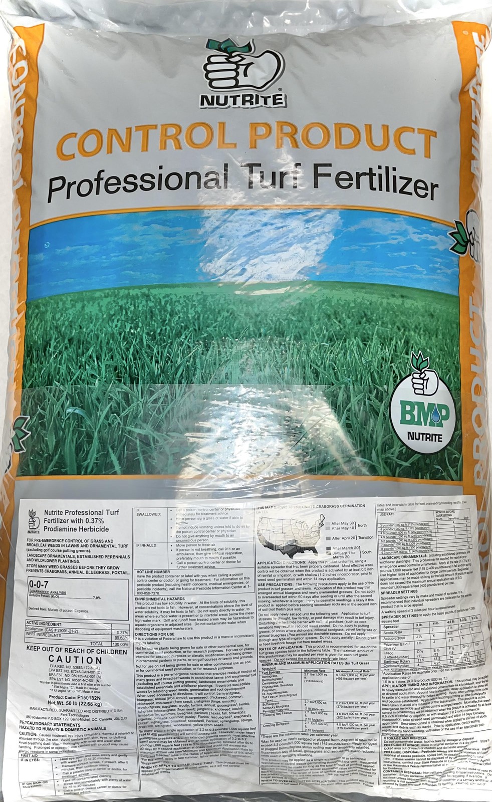Nutrite Professional with .37% Prodiamine Herbicide 0-0-7 Turf Fertilizer 50lb