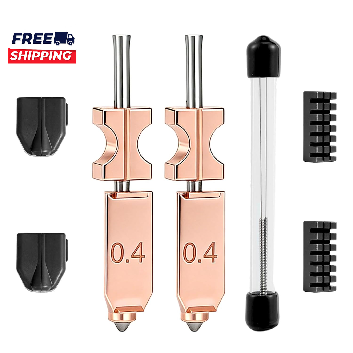 New 2PCS Nozzle Kit for Flashforge AD5X 0.4Mm Hardened Steel Quick-Detachable