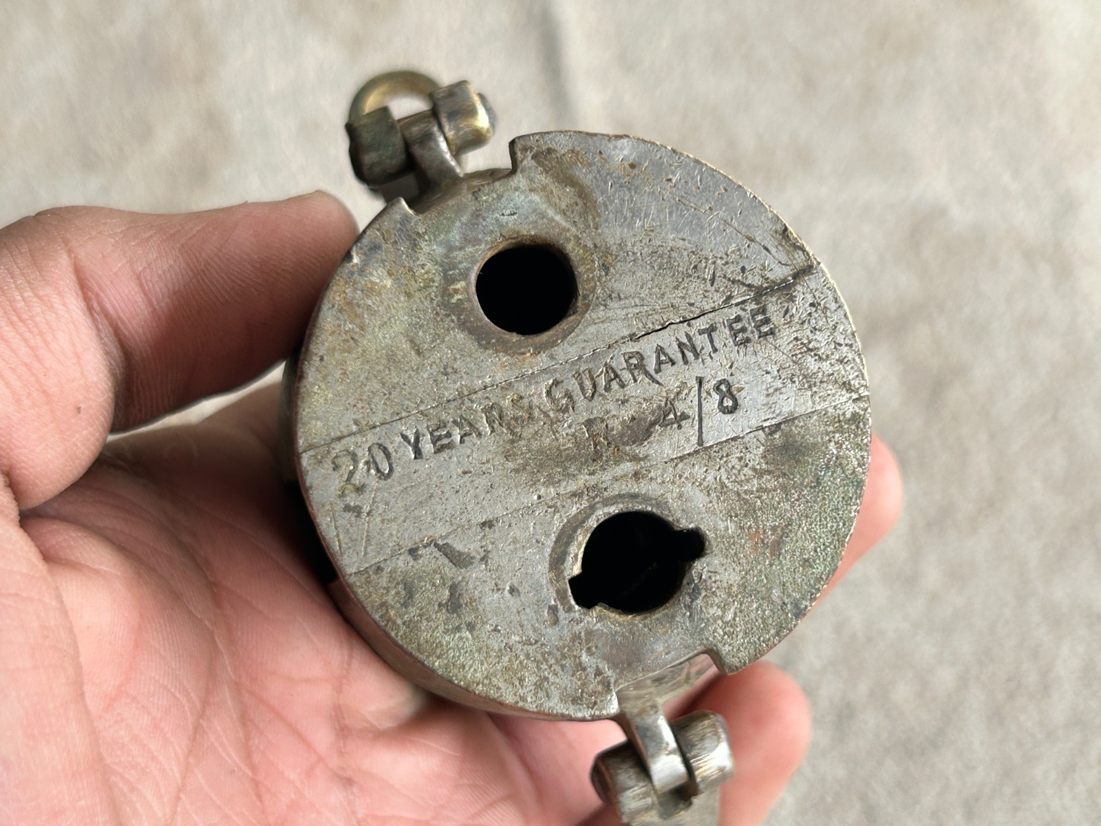 RARE OLD VINTAGE SOLID BRASS UNIQUE SHAPE PADLOCK NO HAVE KEY