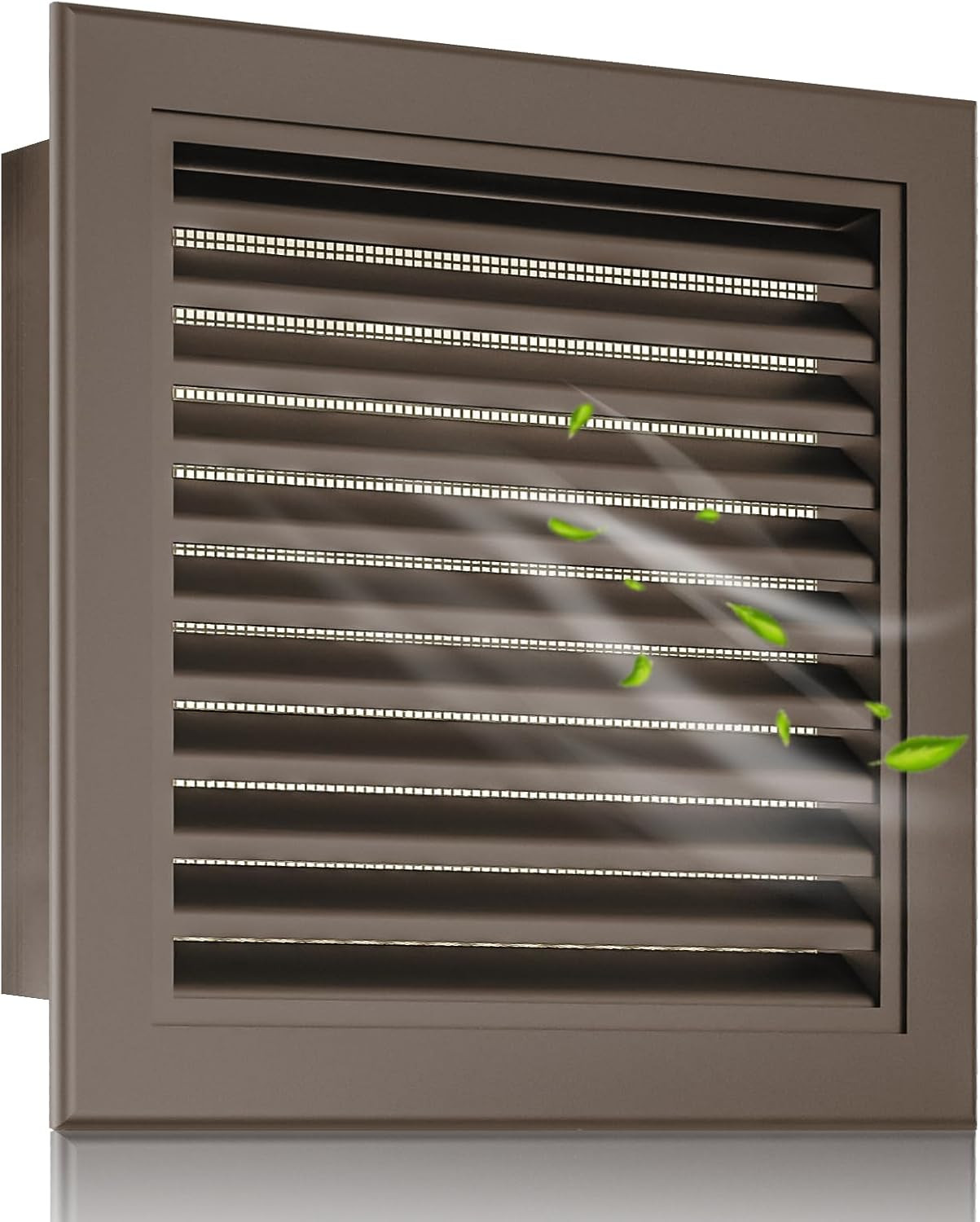 14"X14" Aluminum Gable Vent with Screen – Louvered Exterior Wall Vent for Attics