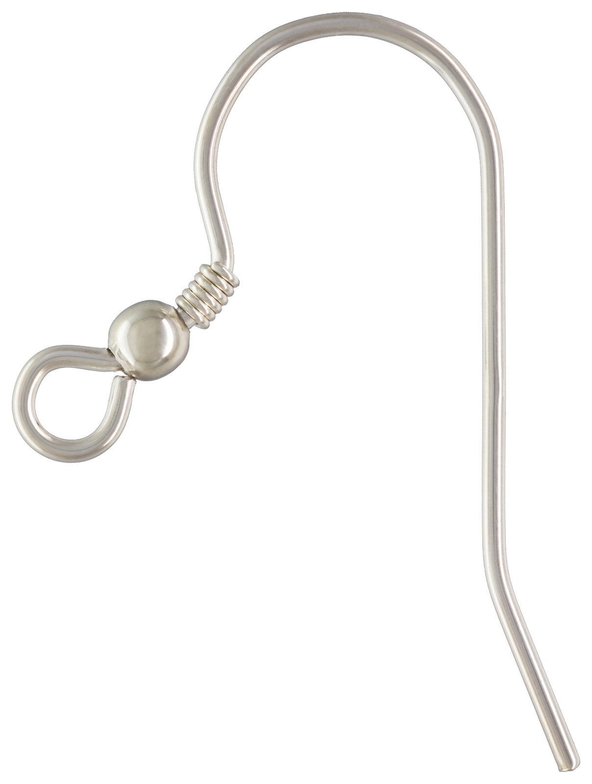 Silver Plated Ball and Coil Ear Wires. 100 Pieces. 50 Pairs.