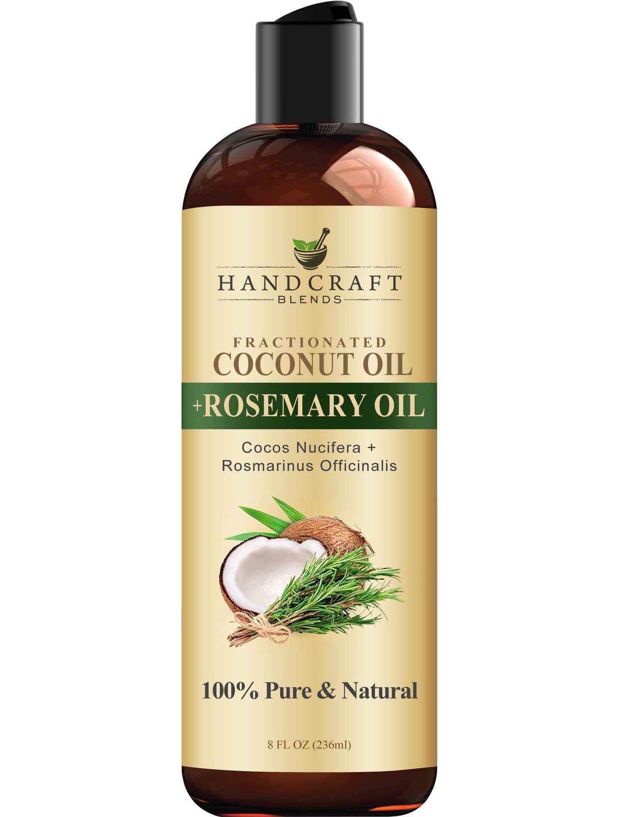 Handcraft Blends Fractionated Coconut Oil Infused with Rosemary  8 Fl Oz  100...