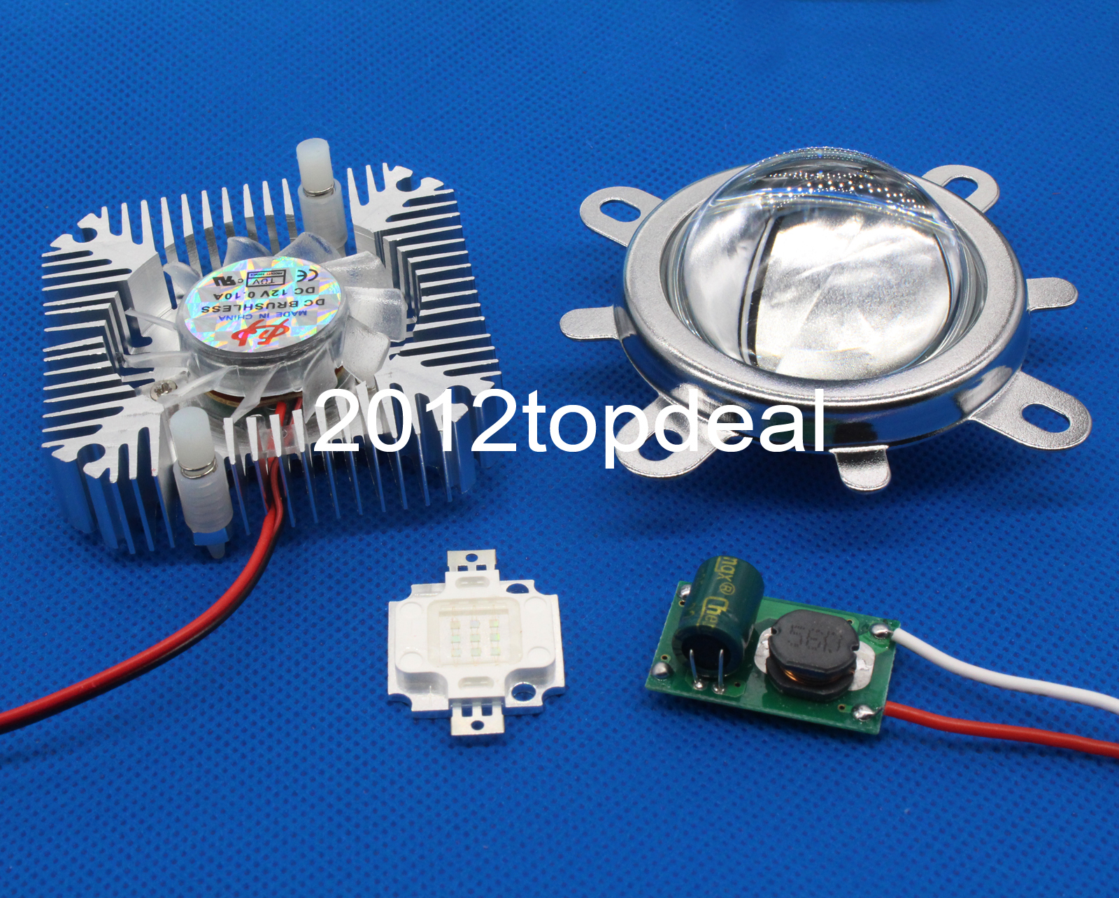 10W Royal blue 440-450nm High Power LED+10W Driver+44mm Lens+10w Heatsink kit