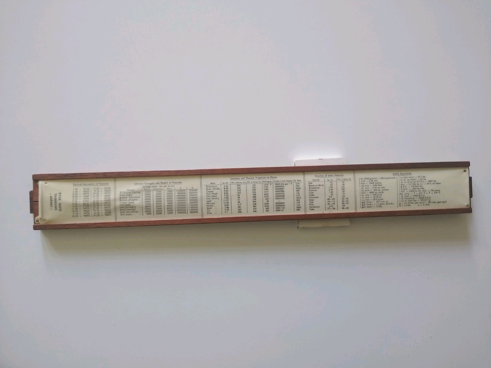 UNIQUE UNIVERSAL 1 Slide Rule 30cm With Box