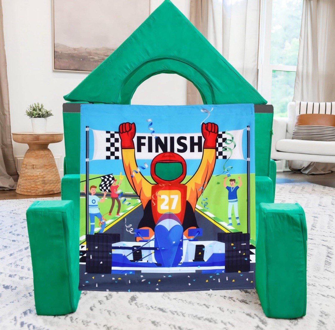 Pretend Play Panel for Toddler Play Sofa Racing Theme (Sofa Not Included) New