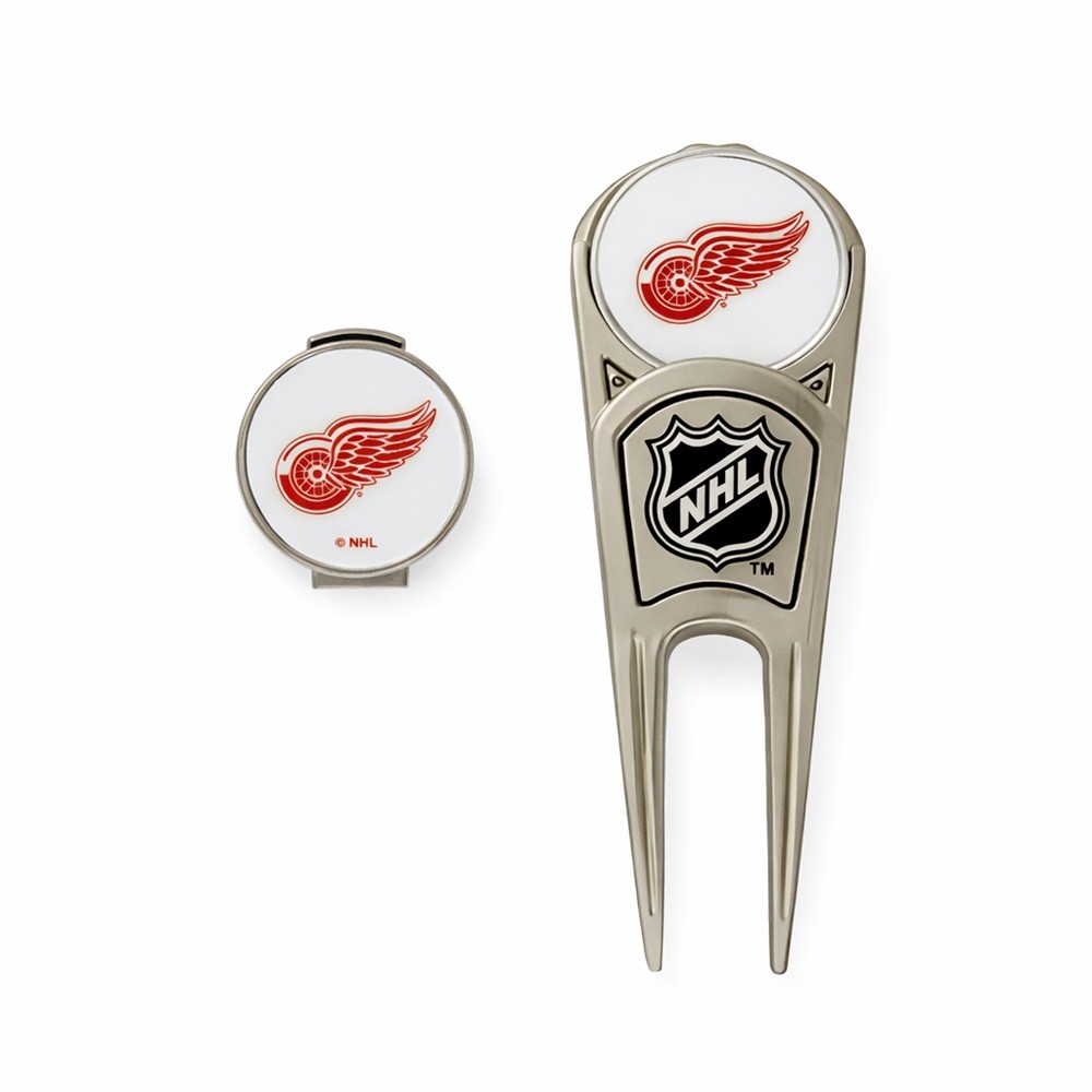 NEW WinCraft Detroit Red Wings Clip Divot Repair Tool & Hat Clip w/ Ball Markers