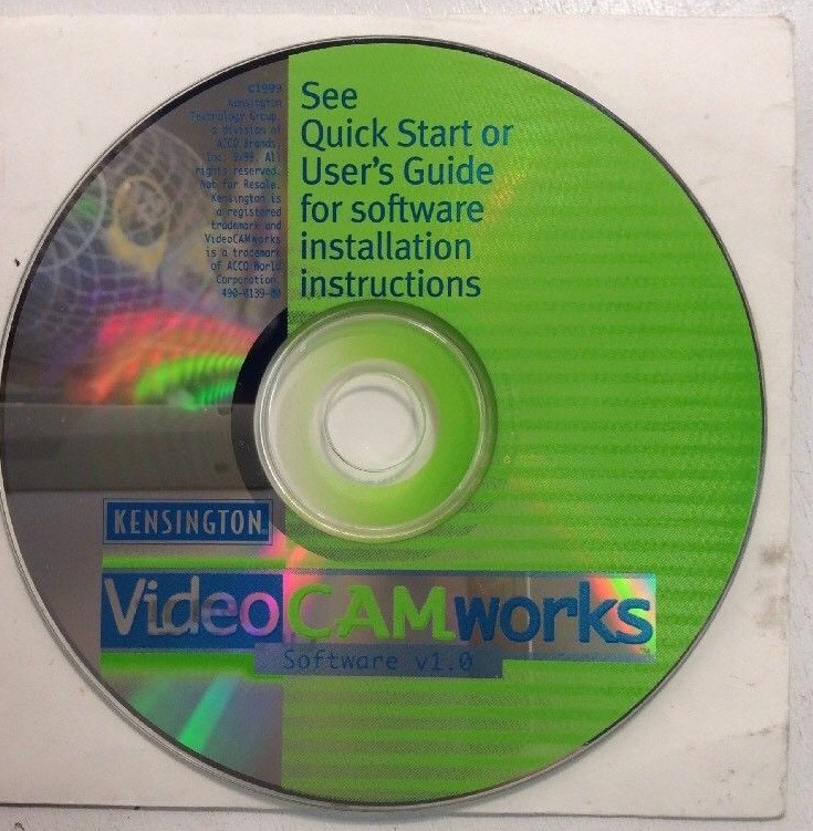 Kensington Video Cam Works V 1.0 Software 1999 ElectronicsRecycled