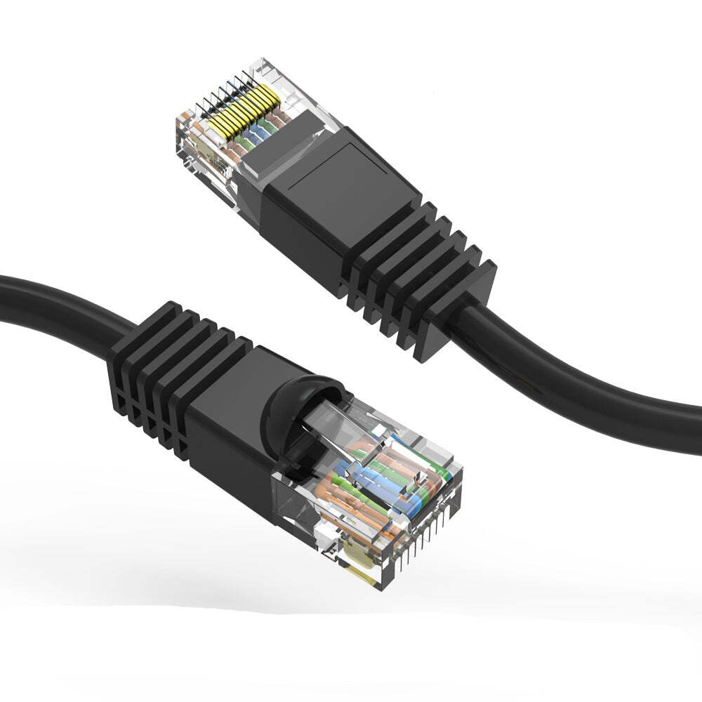 8Ft CAT6 UTP Ethernet Network Booted Cable Black