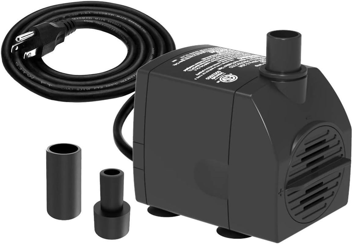 Bomba De Agua Para Fuentes, Estanques De Jardin Y Bebederos Para Pajaros, 11...