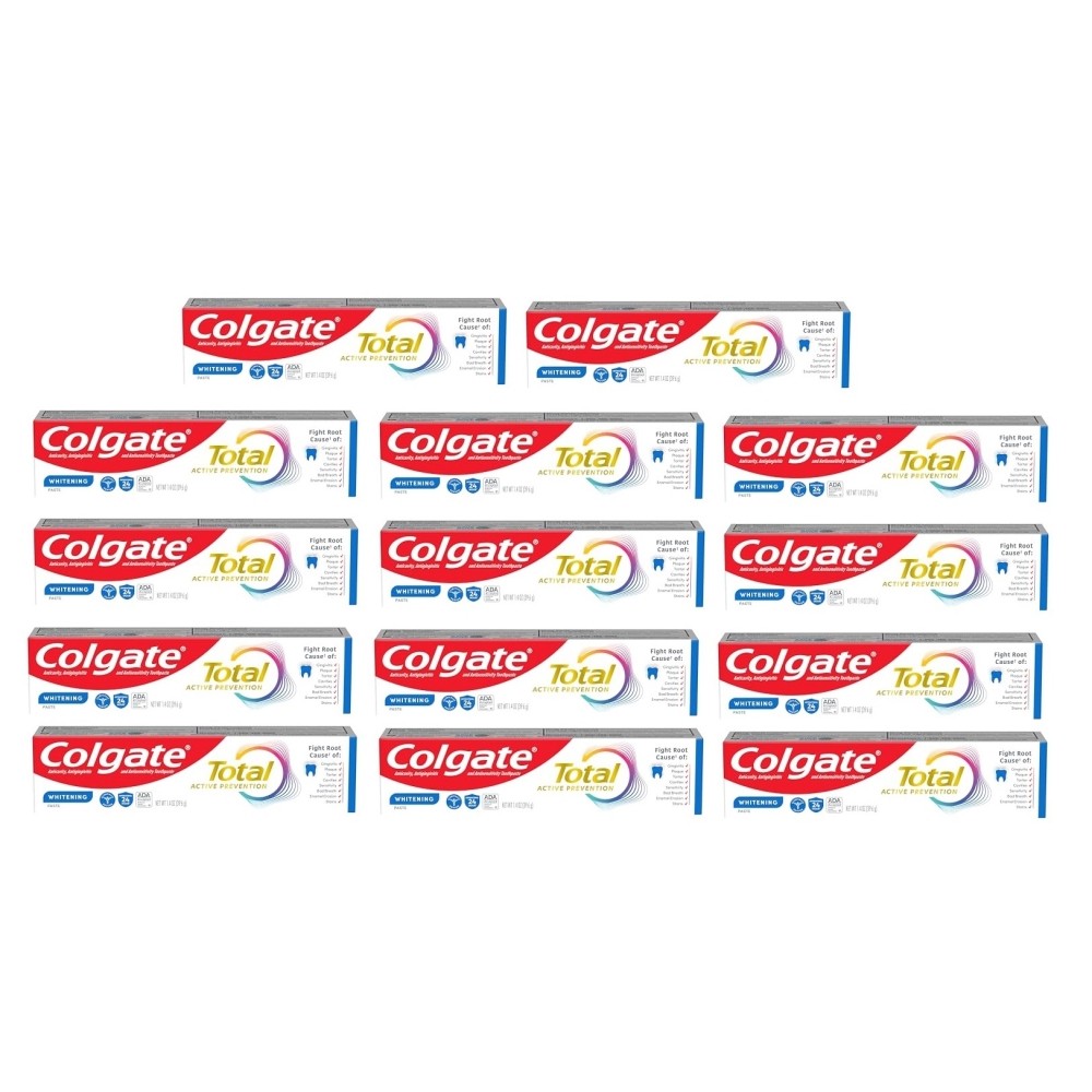 Colgate Total Active Prevention, Whitening, Travel Size 1.4 oz - 14 Pack EXJUL26