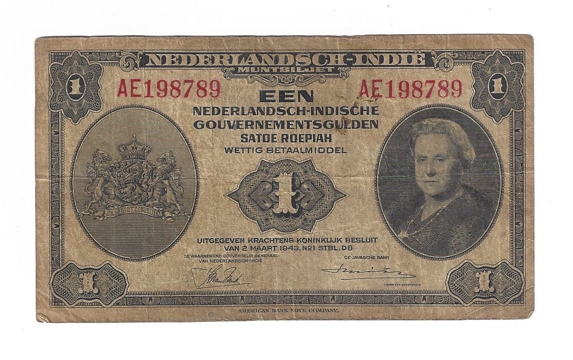 1943 Nederlandsch-Indie $1 Banknote