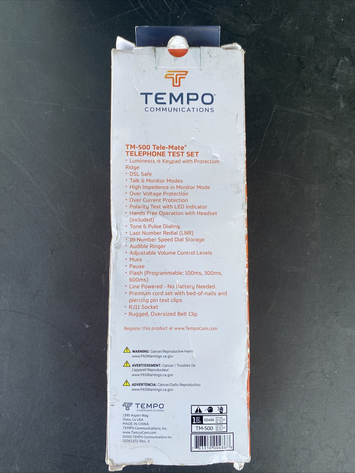 TEMPO COMMUNICATIONS TM-500 Telephone Test Set