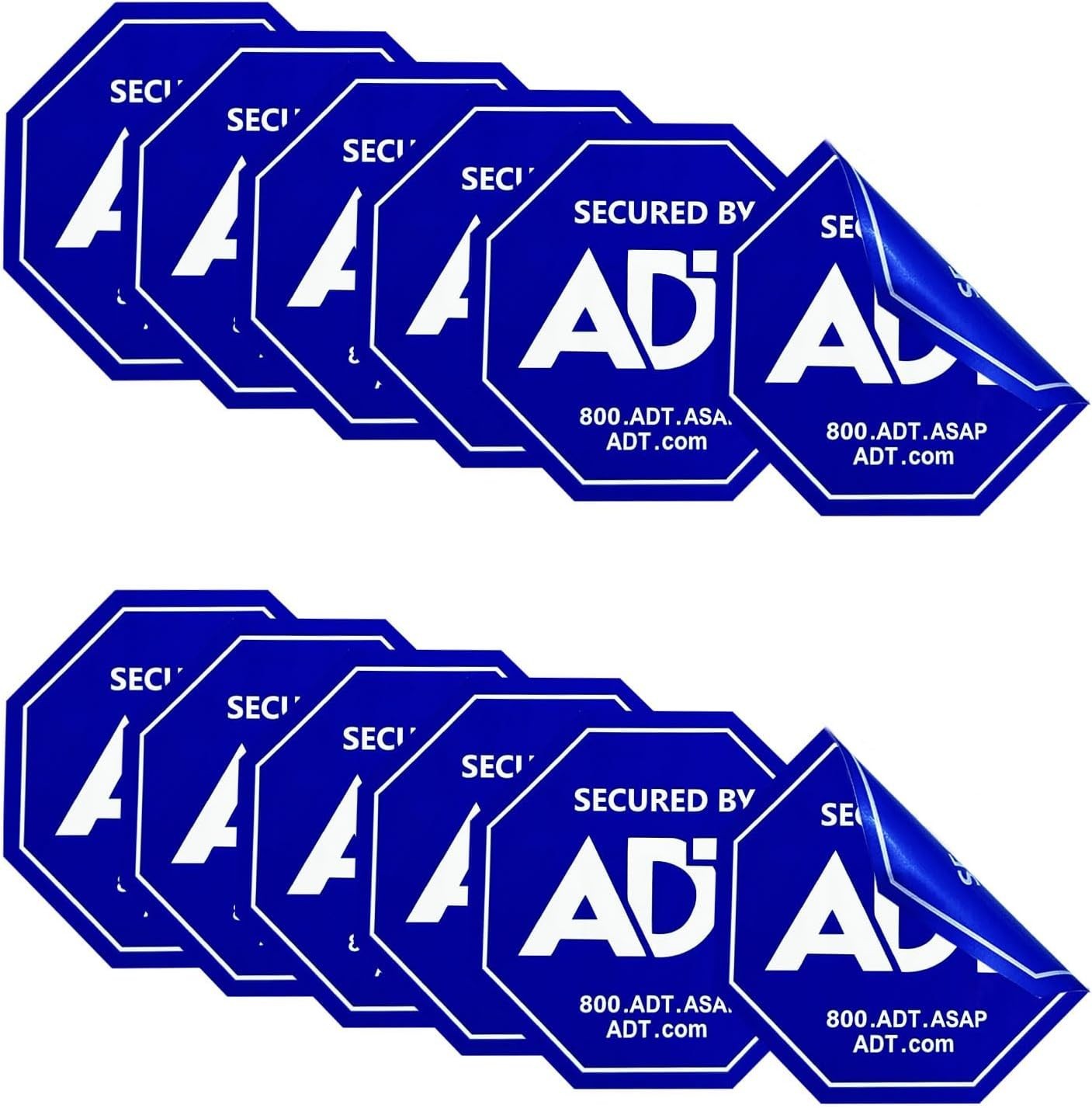 ADT Security Stickers - 12 Pack Double-Sided UV & Water Resistant Decals 3"x3