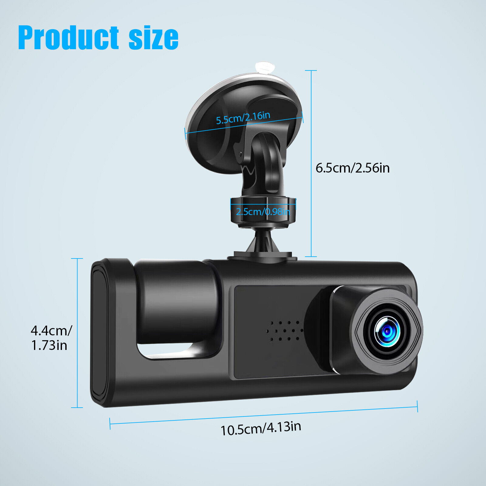 3 lenses Camara De Seguridad Dash Cam Para Auto Carro Delantero/Trasero/Interior