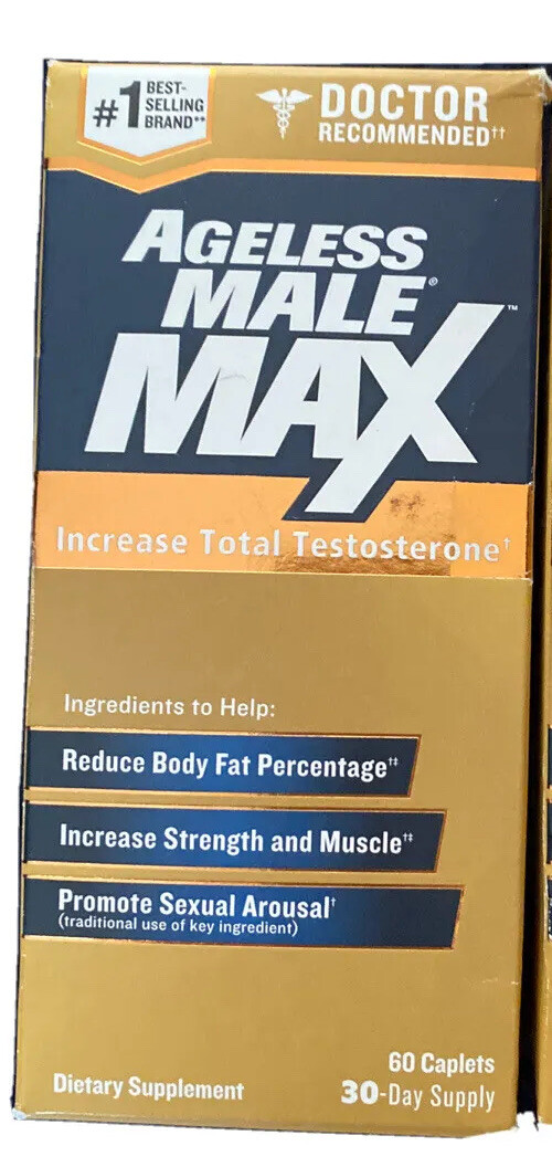 New Vitality Ageless Male Max T Booster 60 Caplets Exp 11/2028+ Clearance Sale!