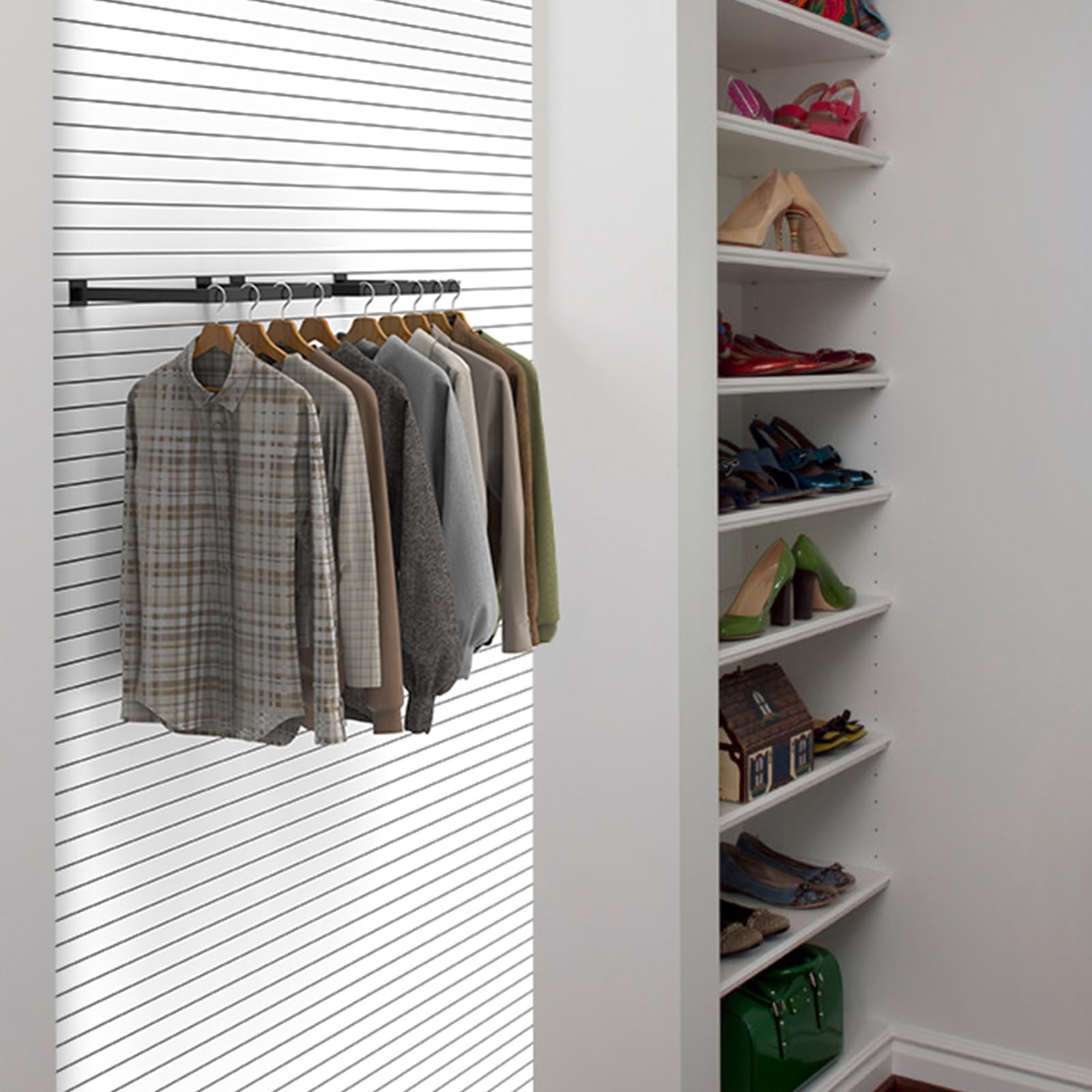 4-Pack U-Shaped Slatwall Hangrail Tubing - 16x12 Inch Rectangular Display