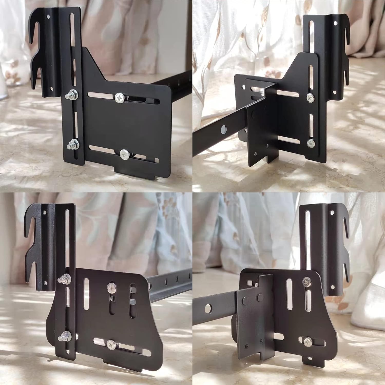 Headboard Adapter Brackets, Bed Frame Hooks, Brackets for Black