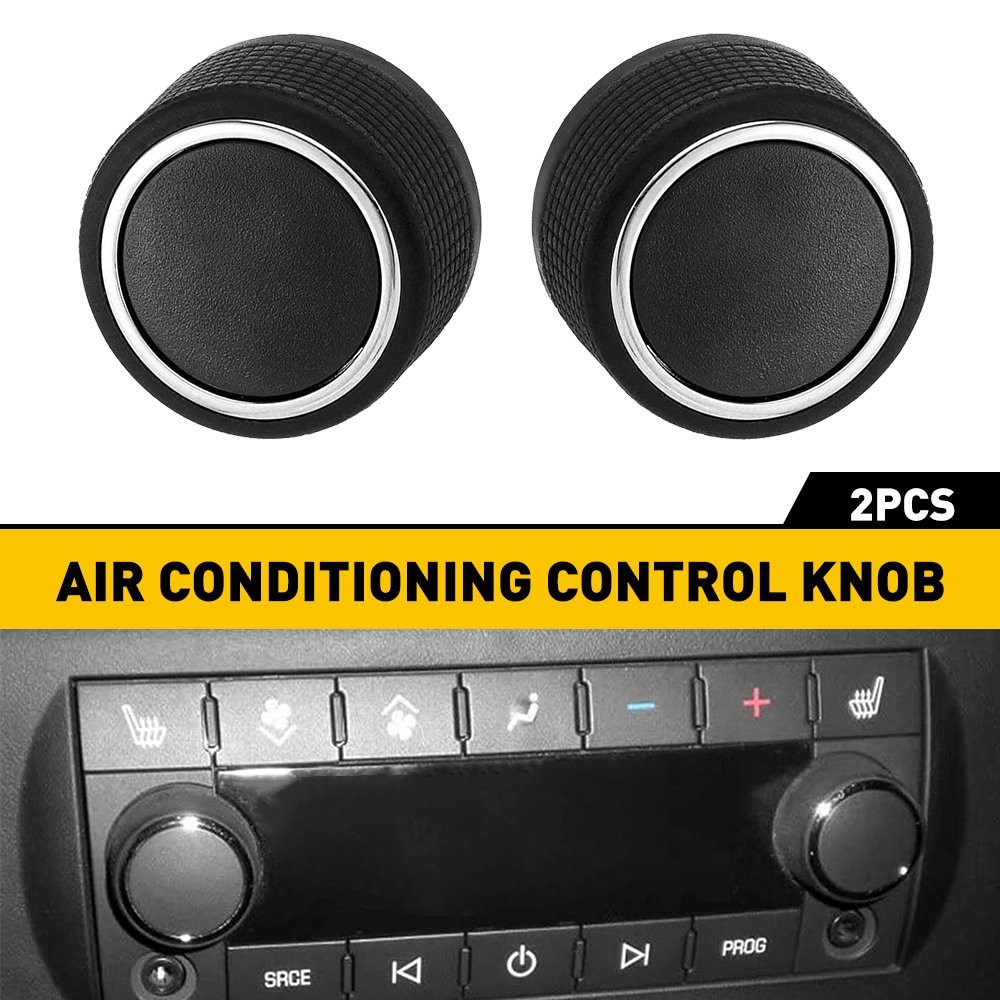 2 Fits Chevrolet Silverado Cadillac Rear Radio Volume Control Knobs Black Pair