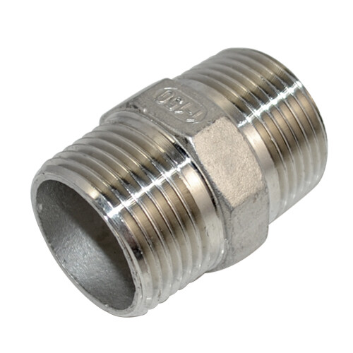 1" inch Male to Male Pipe Fitting Hex Nipple NPT Stainless Steel 304 connector
