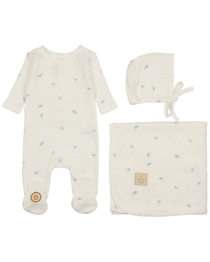 Mon Tresor Pointelle Posies Layette Set White Preemie
