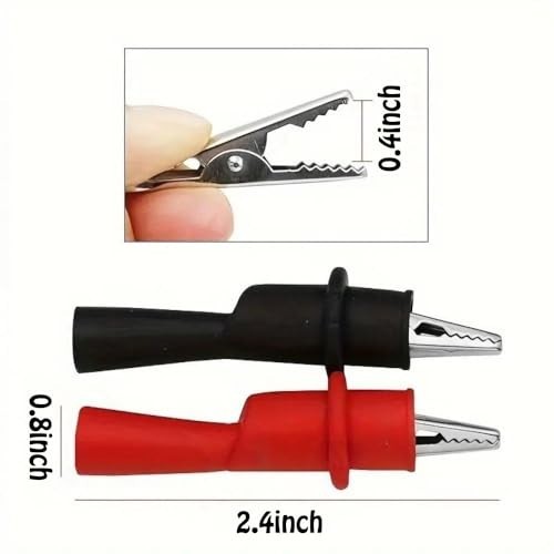 Push-On Alligator Clips for Multimeter Test Lead 4 Pcs Insulated Rubber Boot