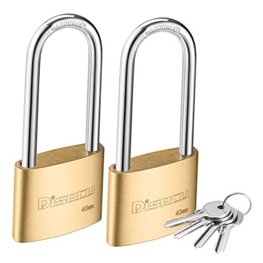 Solid Keyed Padlock, 1-9/16"(40mm) Wide 40mm Wide Body Brass Keys Alike(Long)