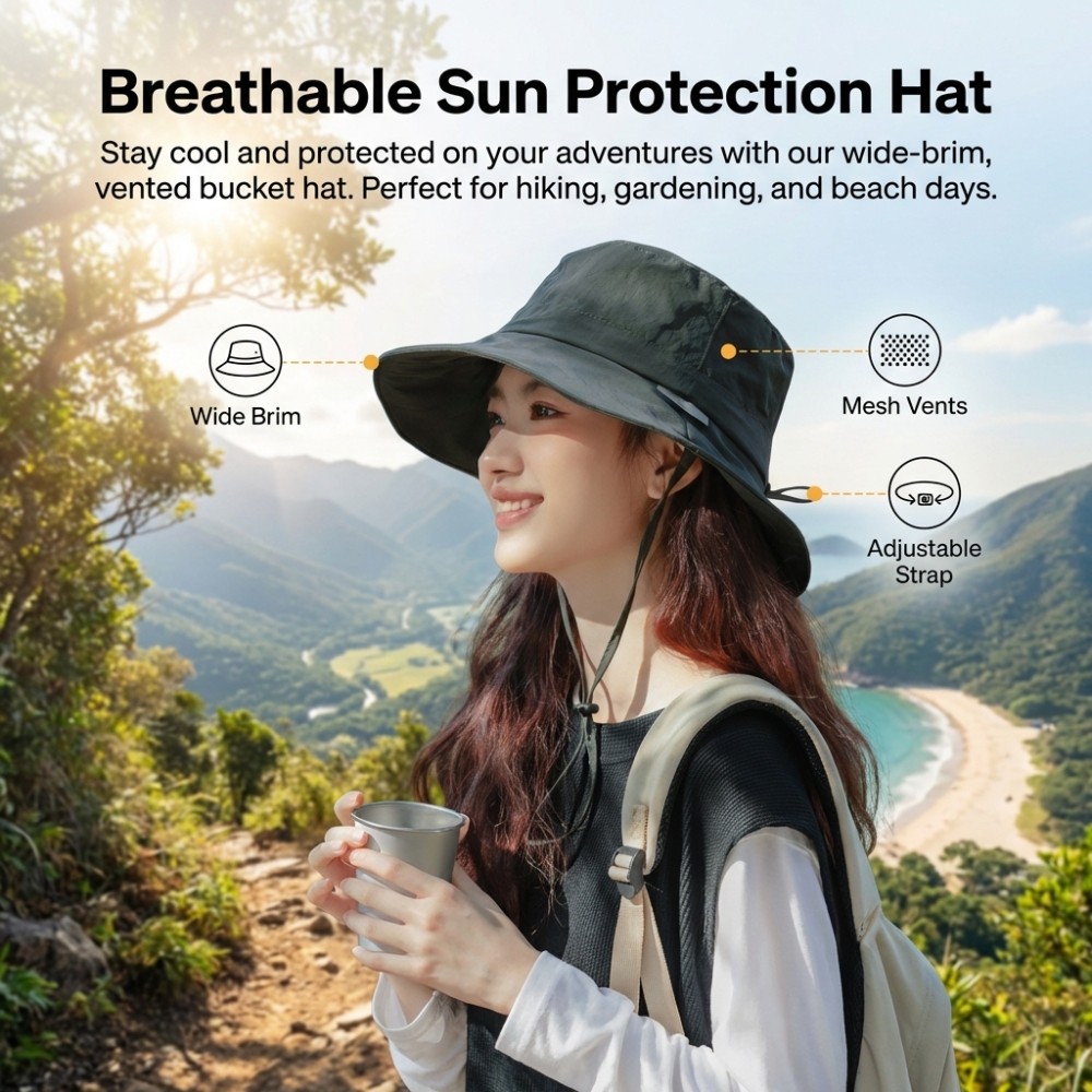 Bucket Hat for Men and Women Waterproof Quick-Dry UV Protection Outdoor Fishing