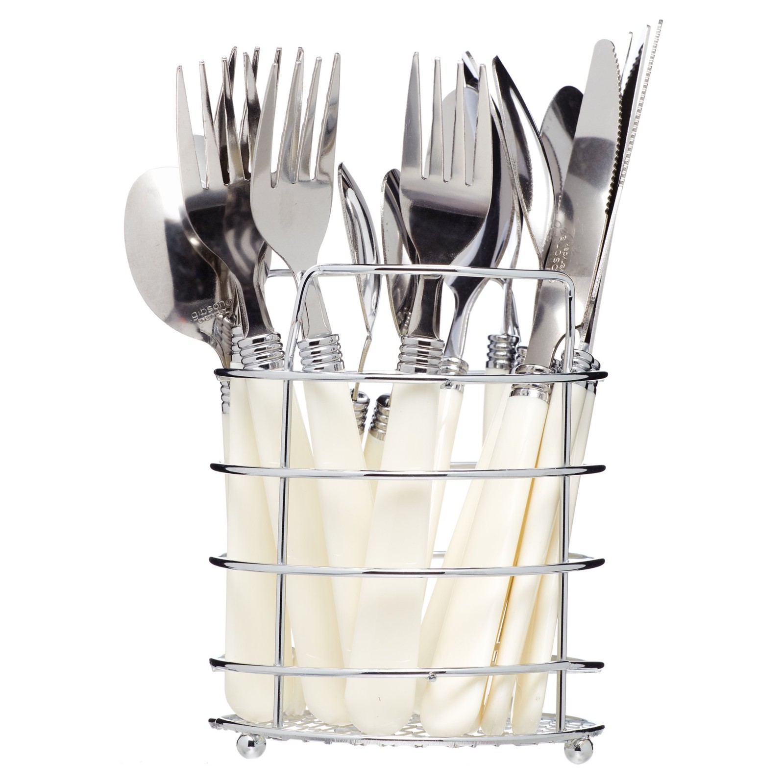 16-Piece Flatware Set with Wire Caddy
