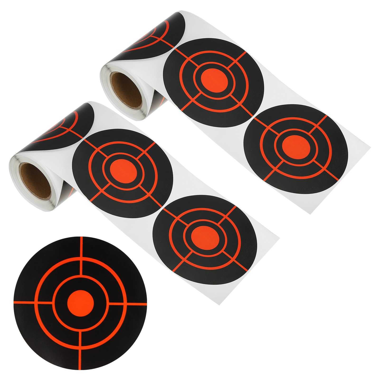 2 Roll Circle Splatter Target Stickers 4", Red/Black Style 4