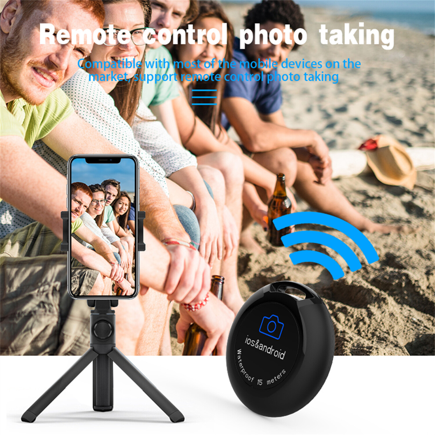 Waterproof Selfie Bluetooth Remote Control Camera Shutter For IOS Android Phone