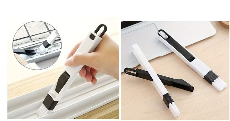 Computer Laptop Keyboard Cleaning Brush Window Shower Door Grooves Set of 2