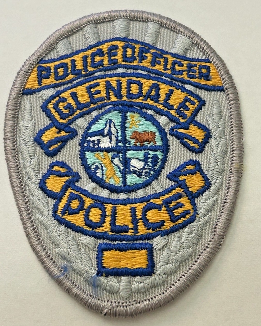 Vintage Glendale California Police 3" Hat Vest Patch Unused